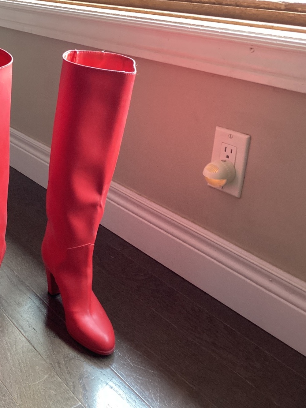 Sergio Rossi red leather boots